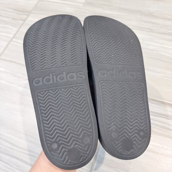 Adidas 3 Stripes Athletic Workout Slides Mens Slip On Sandals Logo Shoes Gym 9 - Picture 7 of 8